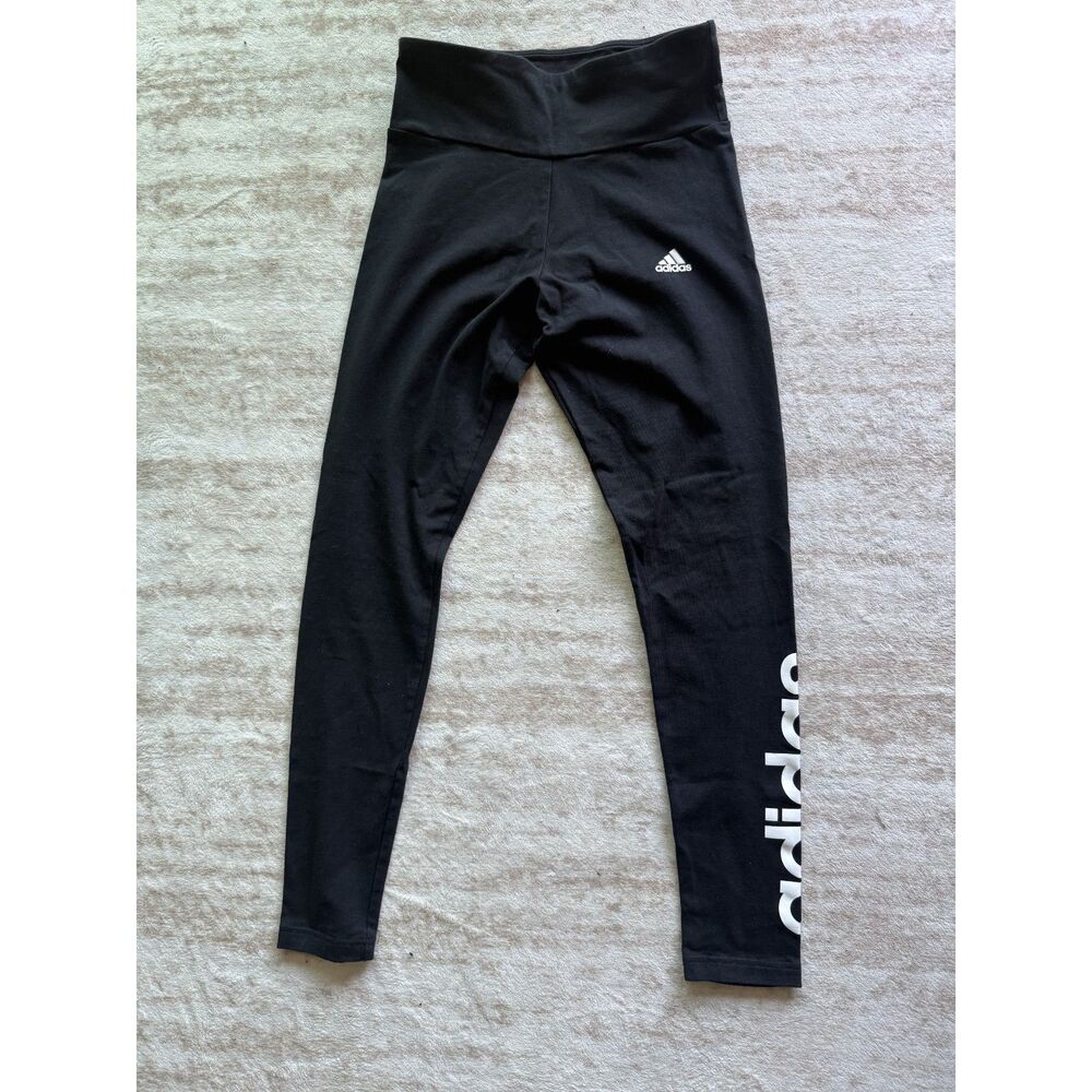 Adidas Women’s Black High Rise Logo Leggings Size Small